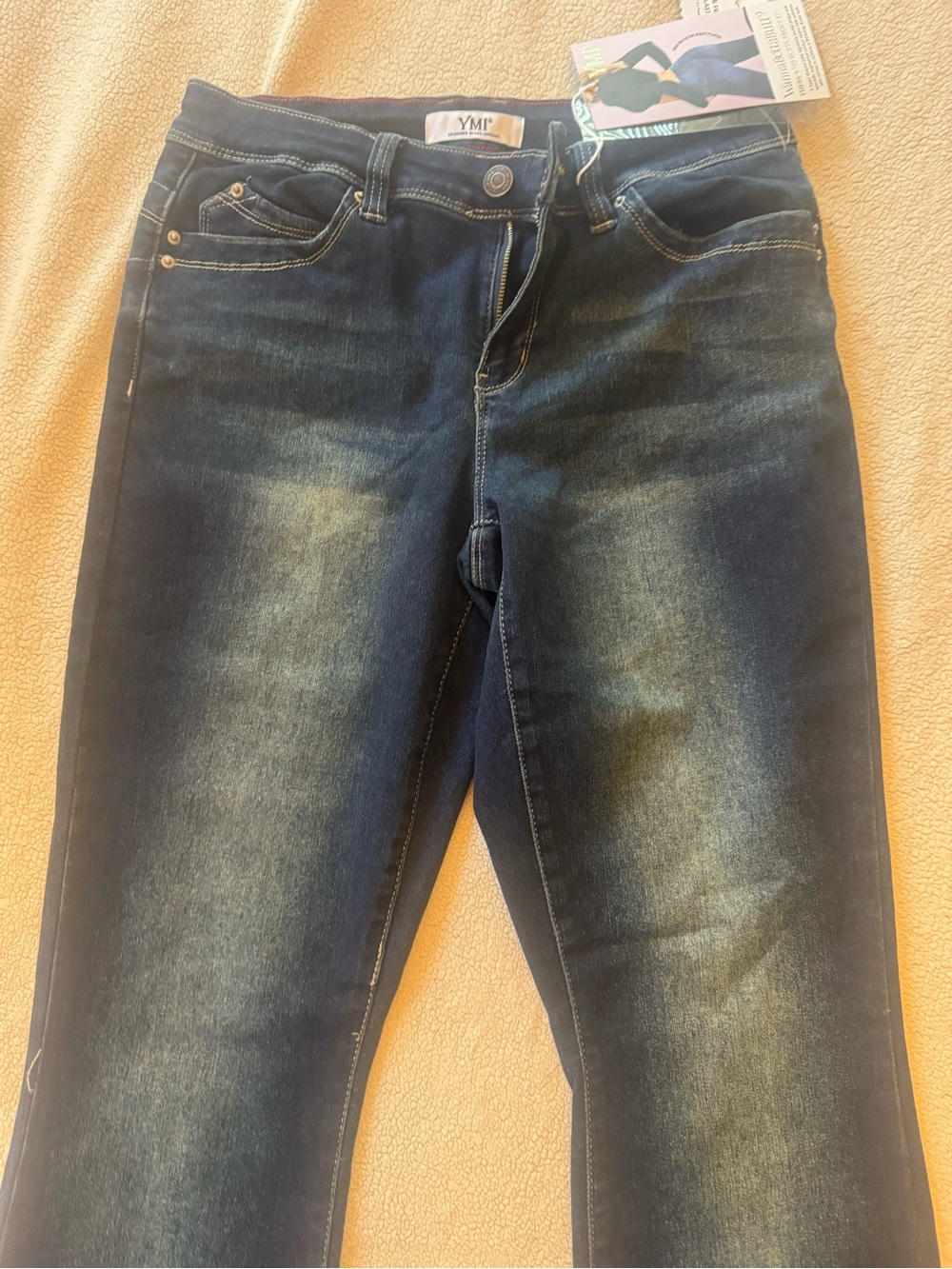 0063 YMI Dark Blue Denim Jeans with Branded Tag - Picture 6 of 8